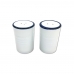 Conjunto Saleiro e Pimenteiro em Ceramica 2 Peças - Azul e Branco