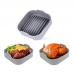 Forma De Silicone Para Air Fryer Quadrada Grande Com Alça - 20cm