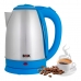 Chaleira Elétrica Aço Inox Jarra Bule 1100W 1,8L Portátil 110v Cor:Azul Claro