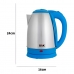 Chaleira Elétrica Aço Inox Jarra Bule 1100W 1,8L Portátil 110v Cor:Azul Claro