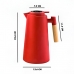 Garrafa Térmica Inox 1 Litro Cabo Madeira Café Chá Preta Elegante