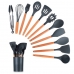 Conjunto Utens&iacute;lios de Cozinha Silicone Premium 12 Pe&ccedil;as Preto