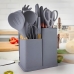 Jogo Utensílios Cozinha Rosa 19 Peças + Facas E Tábua Chef