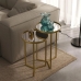 2 Mesas Lateral de Canto e Apoio Redonda Aço para Sala/Quarto/Decoração - Dourado