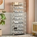 Sapateira Vertical com 9 Prateleiras - Estrutura em A&ccedil;o e Pl&aacute;stico - 158 cm x 60 cm x 30 cm - Branca