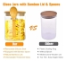 Pote de Vidro 250 mL com Tampa Hermética de Bambu e Colher - Para Temperos e Cereais