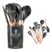 Kit Utens&iacute;lios Cozinha 12 Pe&ccedil;as com Suporte em Cilindro e Silicone Resistente 230C 