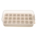 Forma de Gelo com Tampa Bege em Silicone 21 Cavidades Organizador de Freezer
