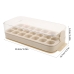 Forma de Gelo com Tampa Bege em Silicone 21 Cavidades Organizador de Freezer