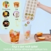 Forma de Gelo com Tampa Bege em Silicone 21 Cavidades Organizador de Freezer