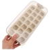 Forma de Gelo com Tampa Bege em Silicone 21 Cavidades Organizador de Freezer