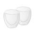 Conjunto 2 Copos Parede Dupla 90ml Vidro Borossilicato Caf&eacute; Ch&aacute; Expresso