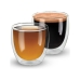 Conjunto 2 Copos Parede Dupla 90ml Vidro Borossilicato Caf&eacute; Ch&aacute; Expresso