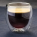Conjunto 2 Copos Parede Dupla 90ml Vidro Borossilicato Caf&eacute; Ch&aacute; Expresso