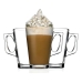 Jogo 3 Canecas Vidro 230ml Café Cappuccino Chá com Alça Lateral Transparente