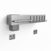 Suporte Organizador Cozinha Parede A&ccedil;o Inox 6 Ganchos Porta Facas Utens&iacute;lios Cinza 