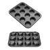 Forma P&atilde;o Queijo, Cupcake, Ovos de Forno/Omeletes, Antiaderente 12 Cavidades A&ccedil;o Carbono