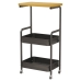 Fruteira, Prateleira, Carrinho Multiuso Preto com Rodízios Tampo e Cestos