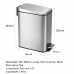 Lixeira De Inox 5l Retangular Com Pedal E Balde Interno Para Banheiro E Escrit&oacute;rio 