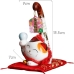 Maneki Neko Gato Sorte Porcelana Calda Longa com Almofada Decoração Oriental