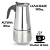 Cafeteira Italiana Moka Inox 6 Xicaras 300ml Preparo Cafe Forte Resistente Fogao Inducao