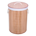 Cesto de Roupa Suja Bambu Redondo- Organiza&ccedil;&atilde;o com Design Natural