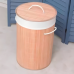 Cesto de Roupa Suja Bambu Redondo- Organiza&ccedil;&atilde;o com Design Natural