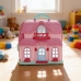 Casa Boneca Maleta Infantil Port&aacute;til Luz Som M&oacute;veis Acess&oacute;rios Rosa Casinha Brinquedo