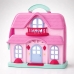 Casa Boneca Maleta Infantil Port&aacute;til Luz Som M&oacute;veis Acess&oacute;rios Rosa Casinha Brinquedo