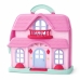 Casa Boneca Maleta Infantil Port&aacute;til Luz Som M&oacute;veis Acess&oacute;rios Rosa Casinha Brinquedo