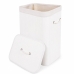 Cesto Roupa Bambu 70 Litros Tampa Lavanderia Banheiro Retangular Branco