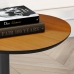 Conjunto Mesa Lateral em MDF com Pé de Aço - Conjunto com 2 Mesas - Preto-Cedro