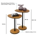 Conjunto Mesa Lateral em MDF com Pé de Aço - Conjunto com 2 Mesas - Preto-Cedro