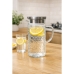 Jarra Vidro Tampa Inox Hermetica 1,5l Agua Suco Jarro Transparente Geladeira