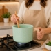 Leiteira Inducao Fervedor Nanoceramico 1,5l Caneco Antiaderente Verde 