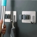 Suporte de Parede para Vassoura e Rodo Aço Inox com Gancho Adesivo