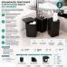 Kit Banheiro Preto com Dispenser, Porta Escovas e Porta Algod&atilde;o