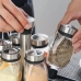 Porta Temperos Girat&oacute;rio com 6 Potes de Vidro, Tampas Inox e Sistema de Dosagem
