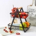 Fruteira de Mesa 2 Andares Aramada em Metal e Madeira Organizador de Frutas e Legumes