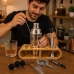 Jogo Coqueteleira Kit Bartender Inox Com Suporte De Bambu E Acessórios Para Drinks