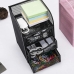 Gaveteiro Metal Aramado Preto 3 Gavetas Organizador Mesa Escrit&oacute;rio Home Office