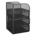 Gaveteiro Metal Aramado Preto 3 Gavetas Organizador Mesa Escrit&oacute;rio Home Office