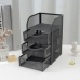 Gaveteiro Metal Aramado Preto 3 Gavetas Organizador Mesa Escrit&oacute;rio Home Office