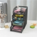 Gaveteiro Metal Aramado Preto 3 Gavetas Organizador Mesa Escrit&oacute;rio Home Office