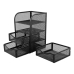 Gaveteiro Metal Aramado Preto 3 Gavetas Organizador Mesa Escrit&oacute;rio Home Office