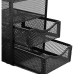 Gaveteiro Metal Aramado Preto 3 Gavetas Organizador Mesa Escrit&oacute;rio Home Office
