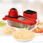 Mandoline Slicer 6 em 1: Fatiador e Cortador de Legumes Multifuncional Aço Inox