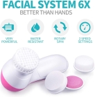 Escova de Limpeza Facial Girat&oacute;ria Carisma - 2 Velocidades, Kit Completo, Rosa