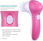 Escova de Limpeza Facial Girat&oacute;ria Carisma - 2 Velocidades, Kit Completo, Rosa