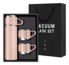 Garrafa T&eacute;rmica Carisma Rosa 500ml - A&ccedil;o Inox - 3 Copos - 12h Quente/Frio